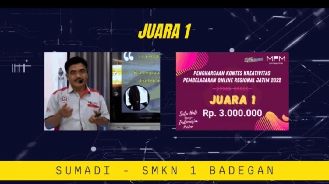 JUARA 1 LOMBA KONTES KREATIVITAS PEMBELAJARAN ONLINE