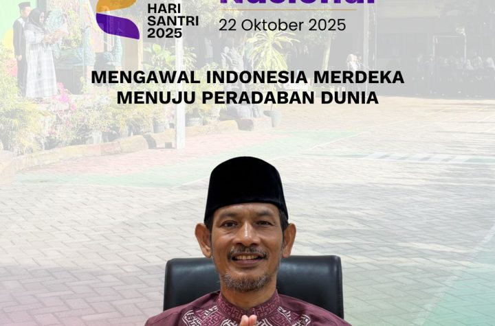 banner kepala sekolah mengucapkan selamat hari santri